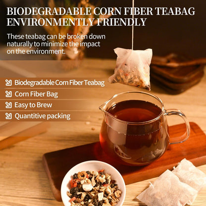 50 Bags Premium Natural Hibiscus Tea, 100% Pure Organic Hibiscus Flowers Herbal Tea, Caffeine-Free, Rich in Natural Goodness and Flavor, No Sugar, Gluten-Free, Vegan