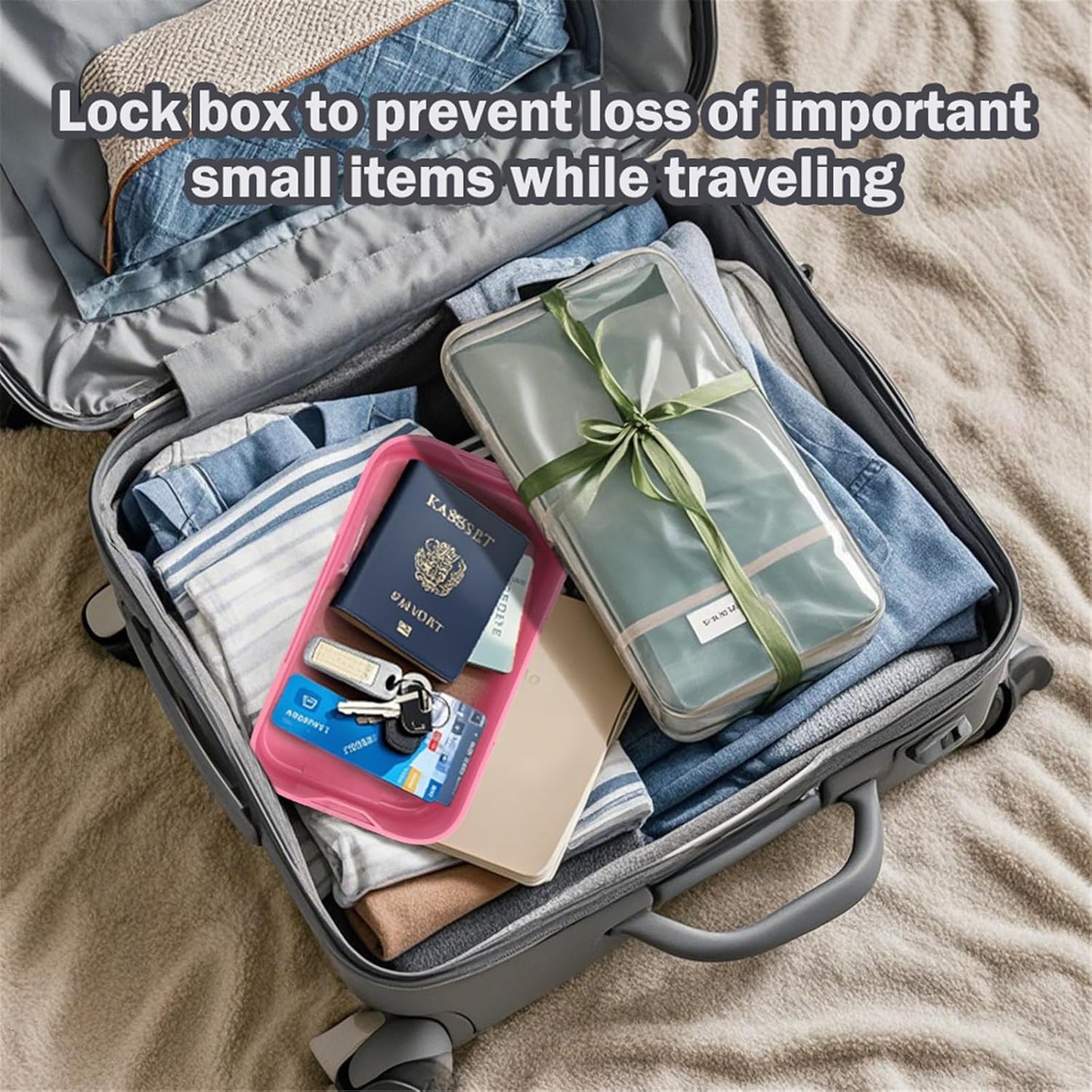 Medication Lock Box,Small Lockable Storage Box with Combination Code for Phone,Medicine Safe,Food, Home,Refrigerator,Office,Personal Items,Travel,Gift