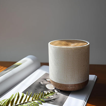 Essential Oil Diffuser with Fabric Cover and Night Lamp | 200ml, Quiet, Ultrasonic Scent Diffusing & Humidifying, Auto Shut-Off, Ambient Lighting, Candle Light Mode
