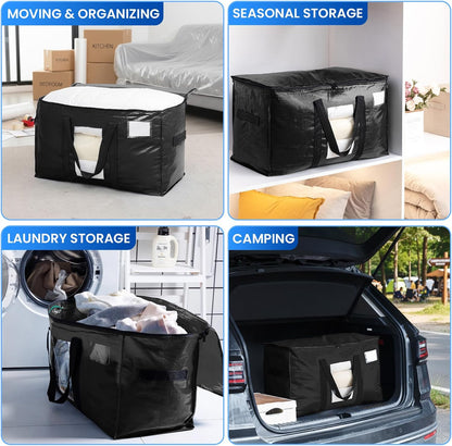 TAILI Blue Extra Large Moving Bags,Storage Bags with Visible Window