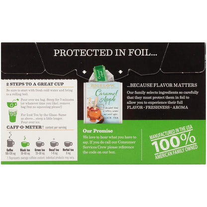 Bigelow Caramel Apple Black Tea Bags, 18 Teabags (Pack of 6), Caffeinated Black Tea 108 Tea Bags Total