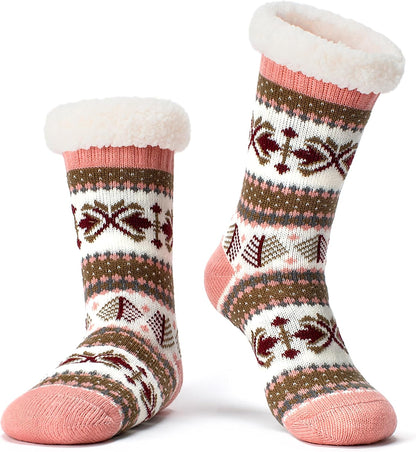Cozylook Fuzzy Slipper Socks for Women with Grips Warm Cozy Soft Non-Slip Winter Socks Cozy Gift Idea