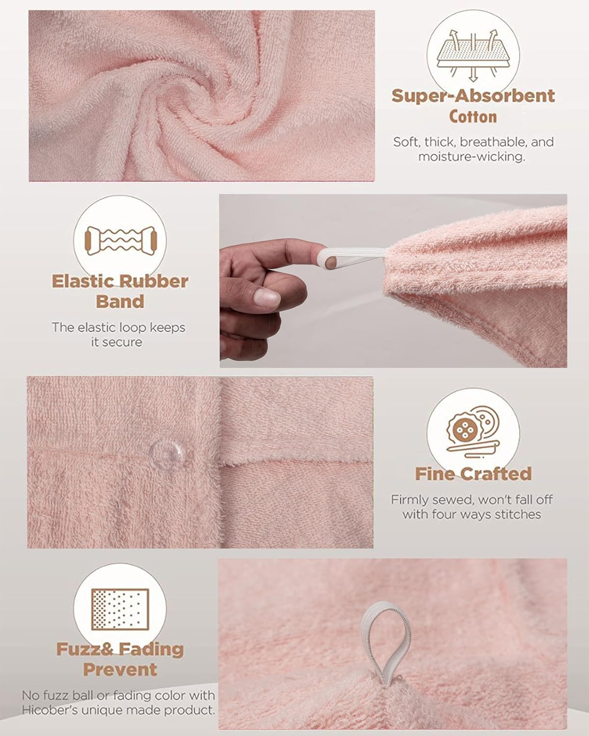 Textila 100% Cotton Hair Wrap Towels for Women (Pack of 2, Raspberry & Green) – Soft & Absorbent Turban Towels for Long, Curly, Frizz-Prone Hair