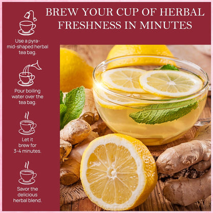 Orange Ginger Mint Herbal Tea 100gm, Natural Herbal Infusion, 50 Tea Bags