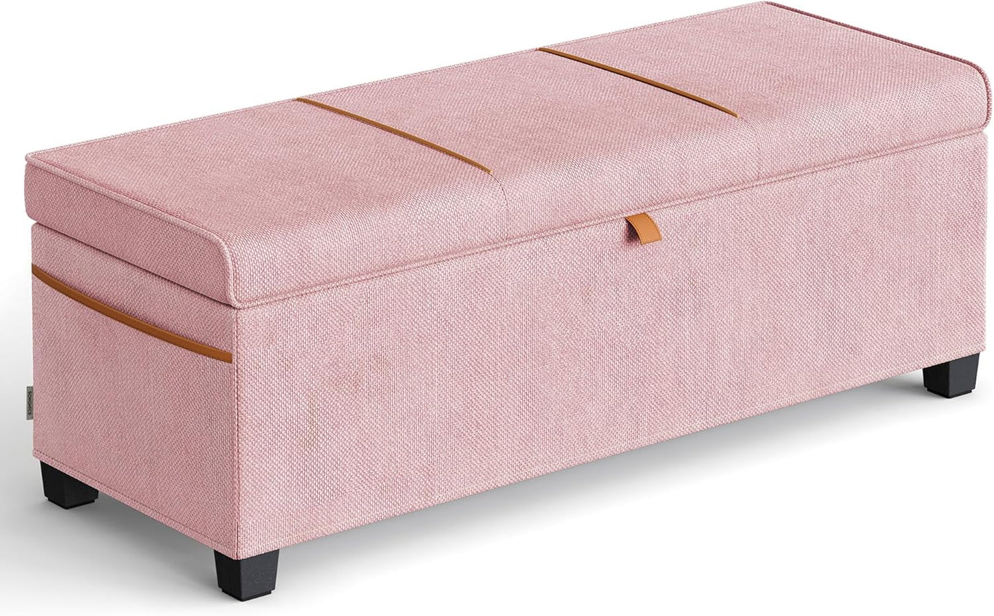 SONGMICS Storage Ottoman Bench, Foot Rest with Legs, 15.7 x 43.3 x 15.7 Inches, End of Bed Bench, Storage Chest, Load up to 660 lb, for Living Room, Bedroom, Entryway, Dark Gray ULSF088G01