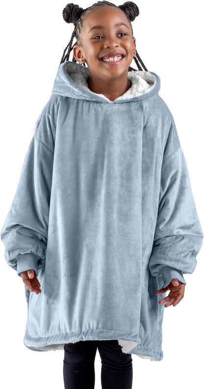 Bare Home Wearable Blanket Hoodie - Soft Plush Sherpa - Warm and Cozy - Oversized Wearable Blanket