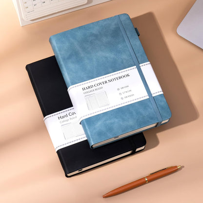 CAGIE Lined Journal Notebook for Women Men 320 Pages 100 Gsm Paper Thick Journaling Notebooks A5 Leather Journals for Writing Hardcover Journal Supplies for Work Note Taking Diary, 5.7x8.3 In, Green
