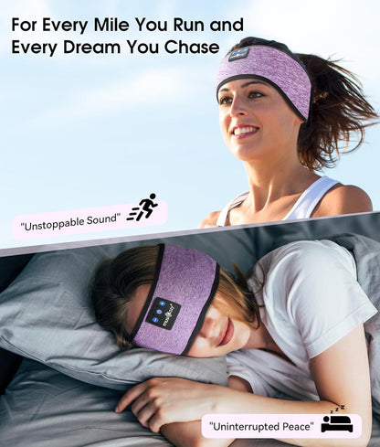 MUSICOZY Sleep Headphones Bluetooth 5.4 Headband, Wireless Earphones Music Sleep Earbuds Sleeping Eye Mask with HD Stereo Speakers for Workout Running Travel Yoga, Ideal Gifts for Men Women Mom Dad