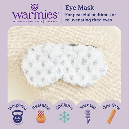 warmies Microwavable Eye Mask for Warmth & Comfort - Heat & Cooling Eye Compress for Dryness Relief - Weighted & Heated Lavender Sleep Mask for Calming Relaxation - Curly Sage