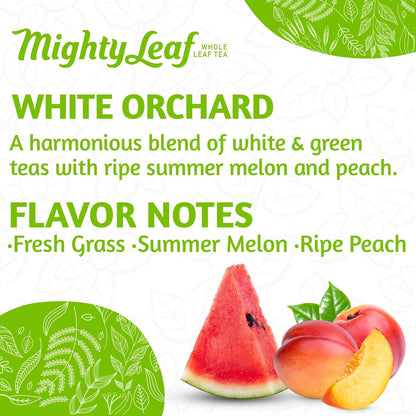 Mighty Leaf White Orchard White Tea - Foil-Wrapped - 100 Count Pouches