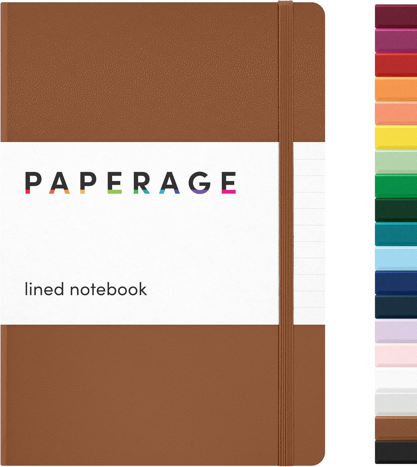 PAPERAGE Lined Journal Notebook, Hardcover Journal for Women & Men, 160 Pages, (5.6 in x 8 in), College Ruled Journaling Notebook for Work, School Supplies & Note Taking, (Black)