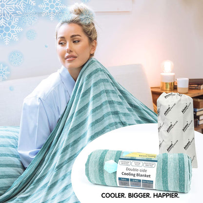 Ailemei Direct Cooling Throw Blanket for Hot Sleepers,Double Sided Cold Effect, Lightweight Breathable Summer Bed Blanket for Couch, Transfer Heat to Keep Body Cool Night Sweats,50"x70"