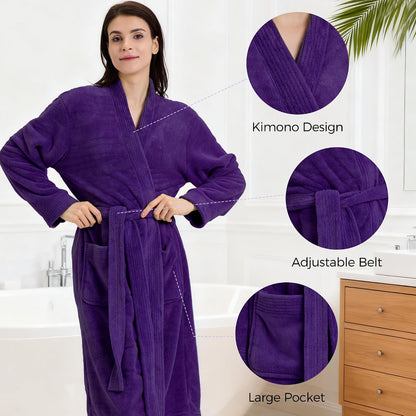 PJGGZ Towel Robe for Women – Soft Absorbent Kimono Bathrobe, Quick-Dry Spa Shower & Hotel Use