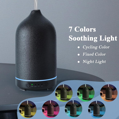 Diffuserlove Ceramic Essential Oil Diffuser 160ML Aromatherapy Diffuser for Home Bedroom Room Cool Mist Humidifier Stone Air Diffusers (Size:6.8" H x 3.6" W)