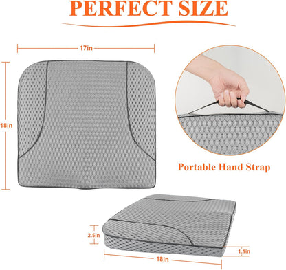kingphenix Premium Car Seat Cushion, Memory Foam Driver Seat Cushion to Improve Driving View- Coccyx & Lower Back Pain Relief - Seat Cushion for Car, Truck, Office Chair (Leather Black)