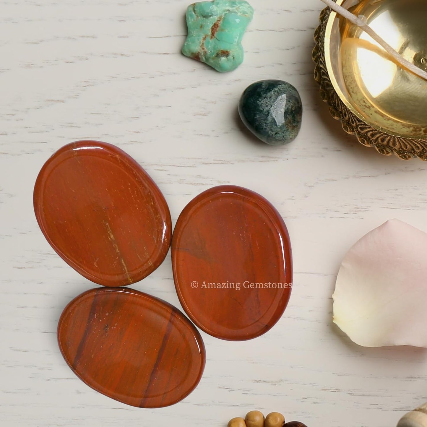 Amazing Gemstone Labradorite Thumb Worry Stone, Anxiety Stone, Healing Crystals - Piedra Crystal Fidget for Gift, Meditation, Calming, Relaxation, Stress Relief - Colors B