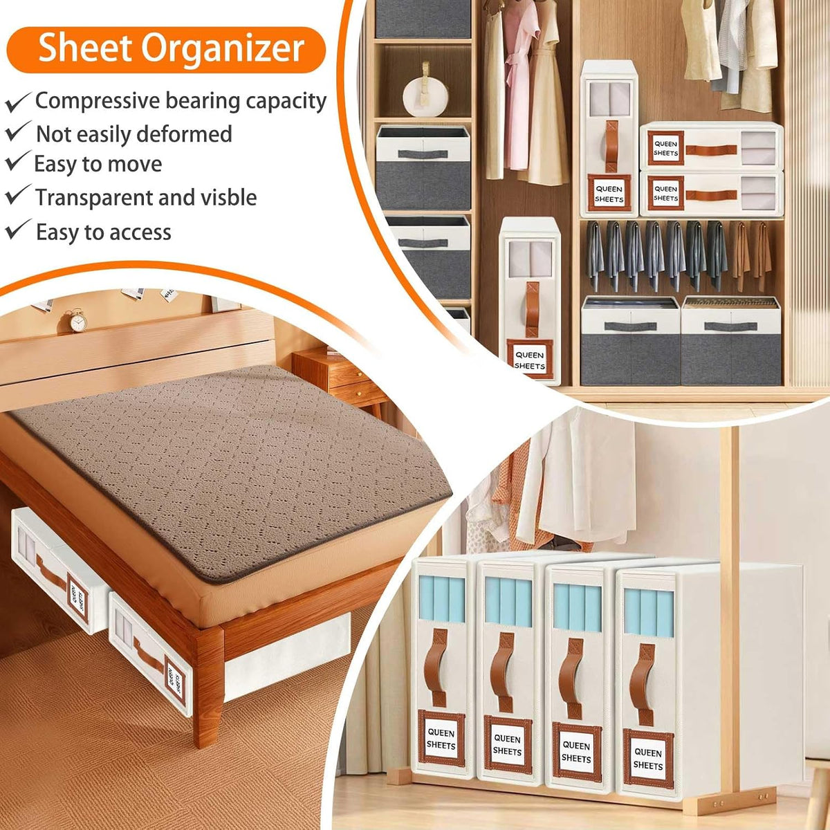 GhvyenntteS Bed Sheet Organizers and Storage, Closet Organizer