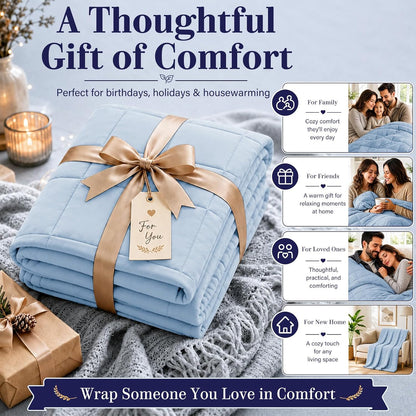 L'AGRATY Weighted Lap Pad 7lb: Small Weighted Blanket for Adults - Cooling Portable Travel Blanket for Relaxation Sleeping - Washable All-Season (29" x 24")