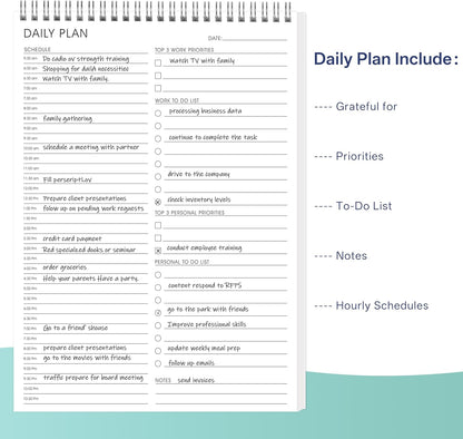 Weekly Planner Notepad,Spiral To Do List Undated Planning Pad, Weekly Organizer for Students, Weekly Agenda for Work & Daily Life, 52 Sheets, 6.5 x 9.8 in (Green)