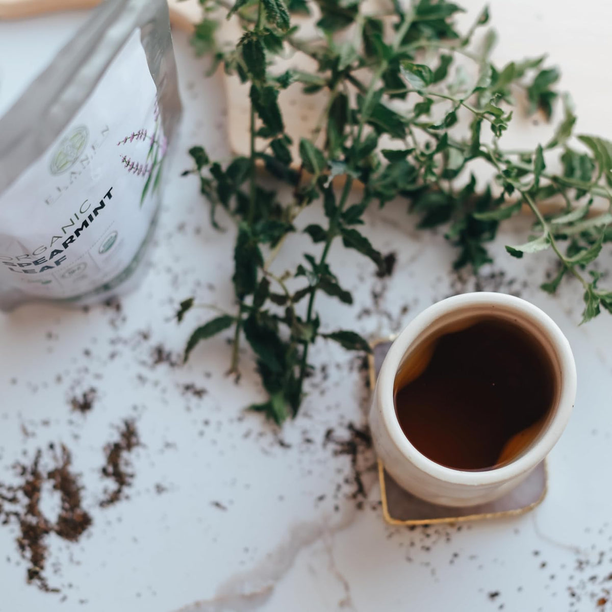 Organic Spearmint Leaves 4 oz. (113g), USDA Certified Organic Spearmint Tea Dried Loose Leaf, Dry Mint, Cut & Sifted