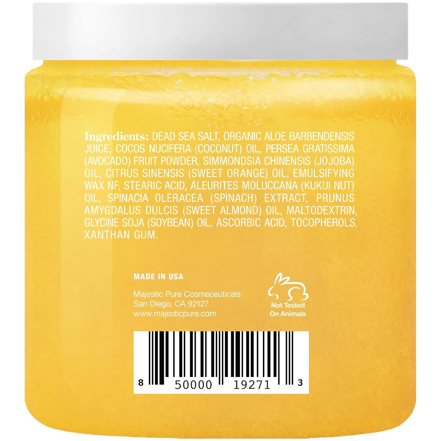Majestic Pure Himalayan Salt Body Scrub, Lychee Oil Exfoliant, 10 Oz