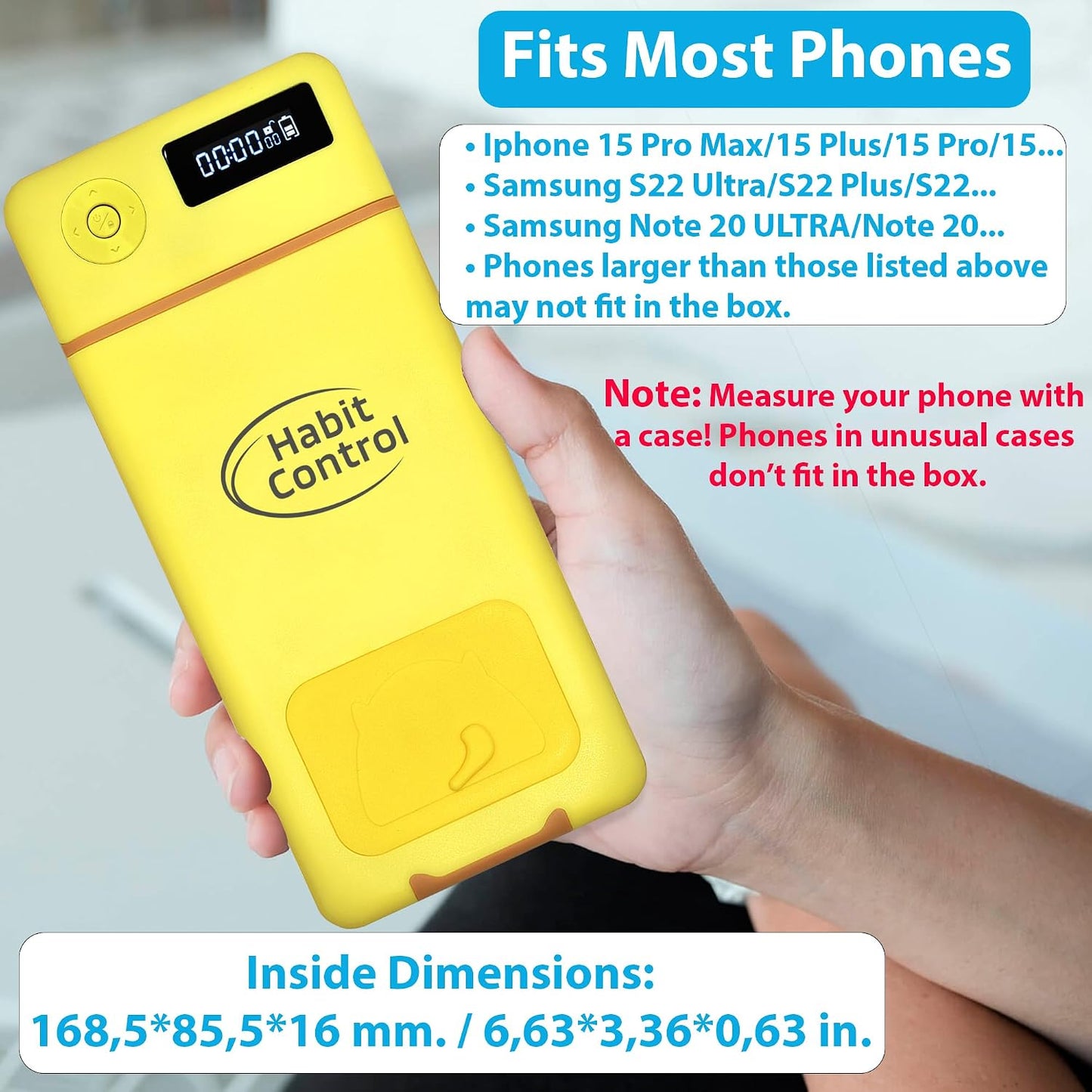 Cell Phone Lock Box with Timer for Self-Discipline, Portable Time Lock Box Suitable for iPhone and Android Smartphones, Phone Jail Box with Timer to Reduce Screen Time, Mindfulness Gift