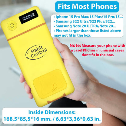 Cell Phone Lock Box with Timer for Self-Discipline, Portable Time Lock Box Suitable for iPhone and Android Smartphones, Phone Jail Box with Timer to Reduce Screen Time, Mindfulness Gift