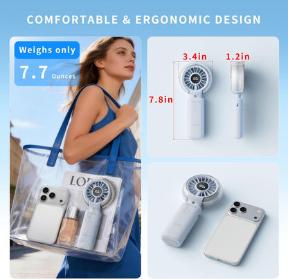VEWINGL Portable Misting Fan, 110° Foldable Handheld Fan, 5 Speed