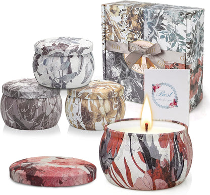Scented Candles Gift Set, 8 Pack Soy Wax Candles for Women, Fresh Floral Summer Aromatherapy Scents for Home, Birthday, Thank You, Housewarming Gifts