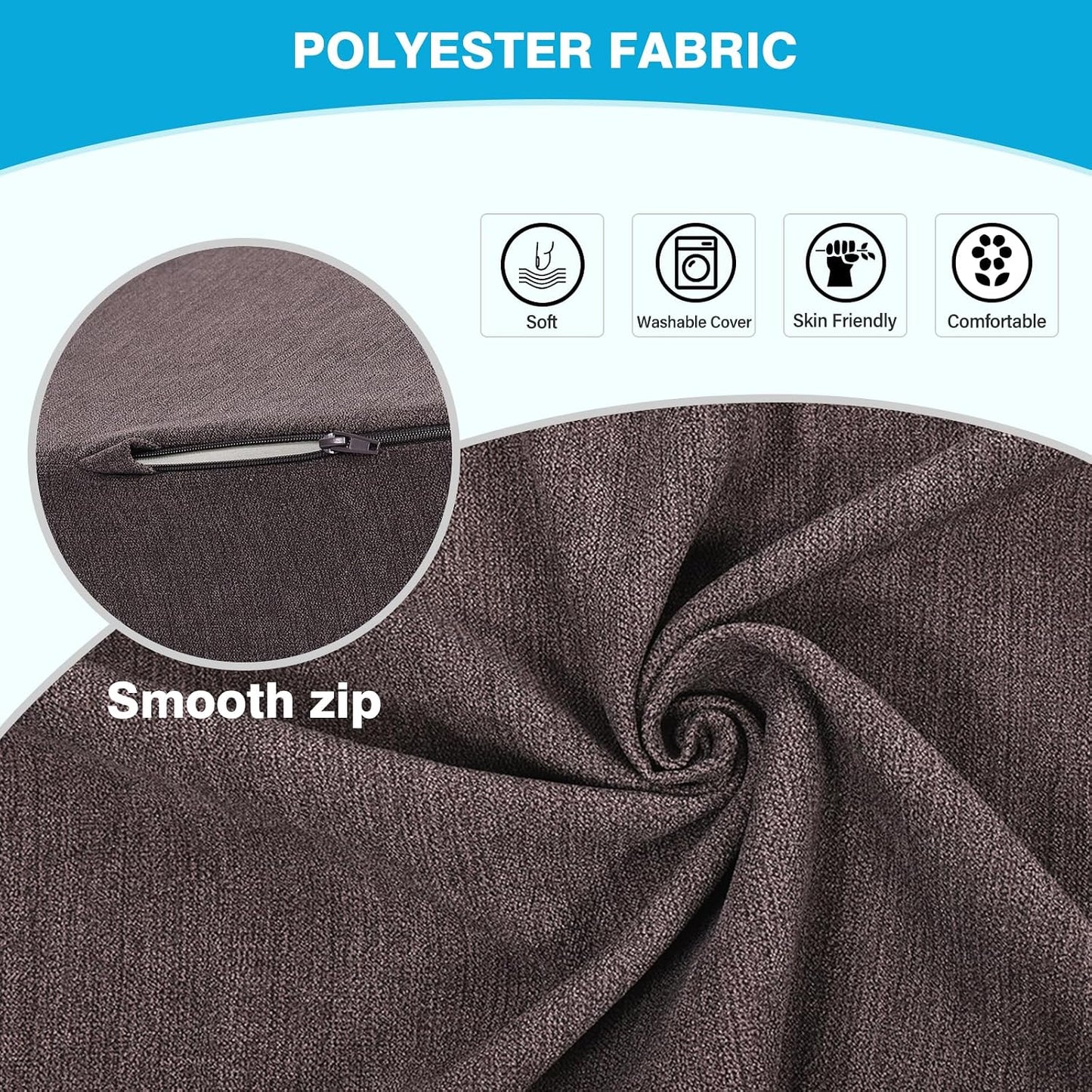 Back Support Pillow for Recliner Dual Layer Lumbar Support Pillow with Gel Memory Foam Ergonomic Orthopedic Couch Lumbar Cushions for Elderly Lower Back Pain Relief Washable Cover Brown