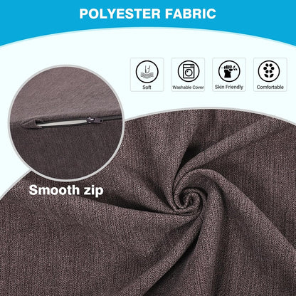 Back Support Pillow for Recliner Dual Layer Lumbar Support Pillow with Gel Memory Foam Ergonomic Orthopedic Couch Lumbar Cushions for Elderly Lower Back Pain Relief Washable Cover Brown