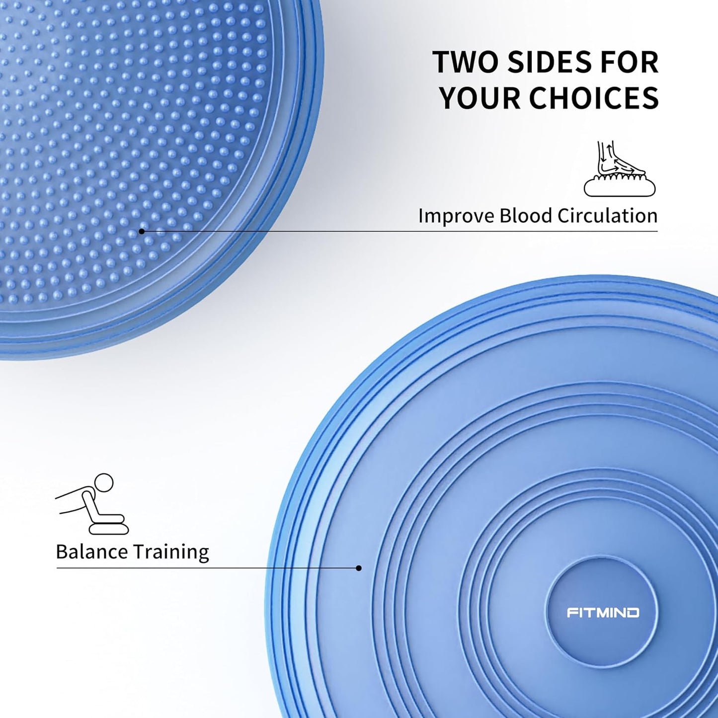 Inflated Wobble Cushion,Circular Non-slip Texture for Comfortable Sitting,Extra Thick Dyna Disc with Pump for Core Strength,Wiggle Seat to Improve Posture,Fitness,660lb Load Capacity