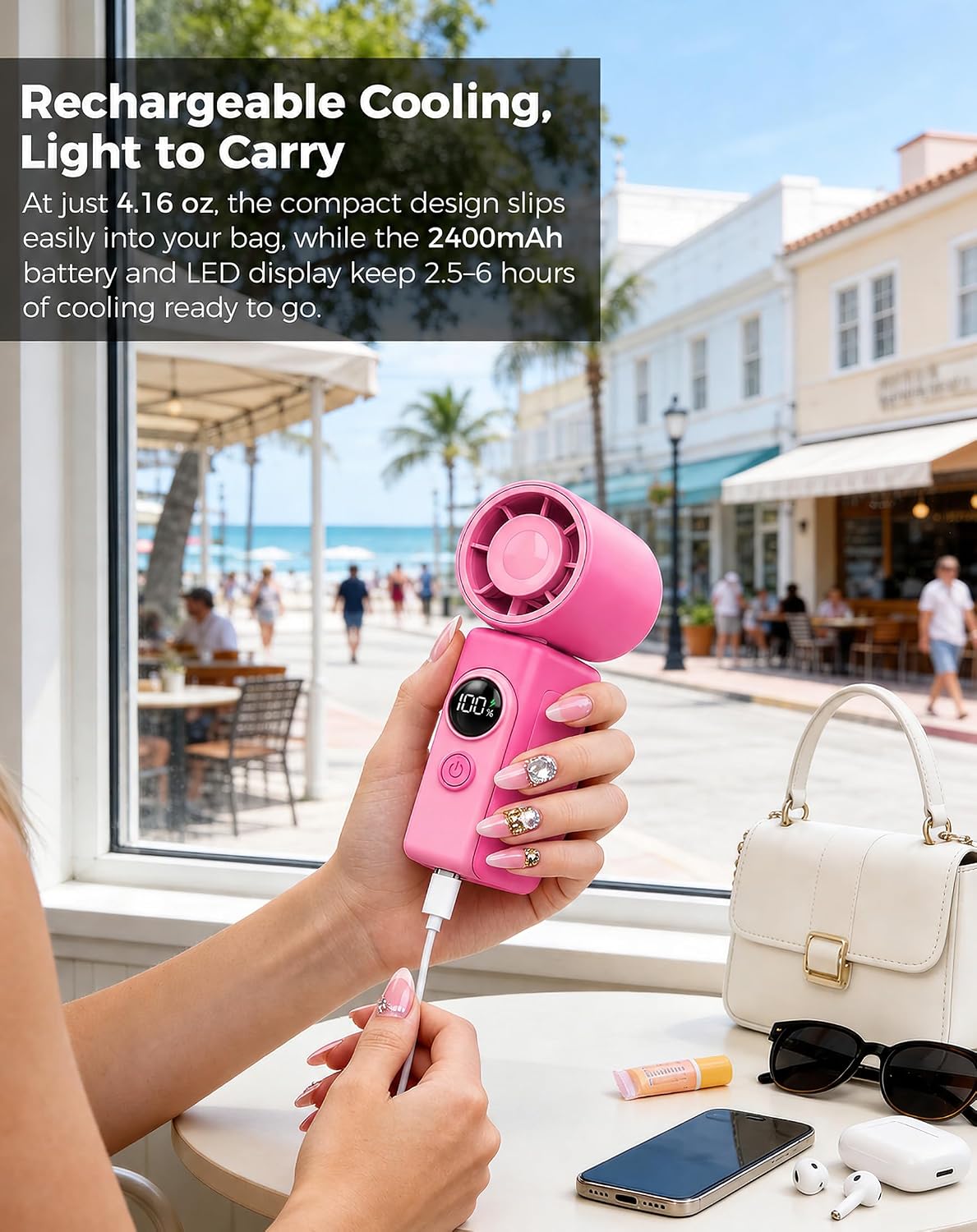 Hotsales Clip-On Portable Fan for Strollers, Handheld Turbo Fan for Travel