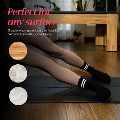 COOLMATE Pilates Socks with Grips for Women, Yoga Socks, Crew Non Slip Women for Barre, Pilates Gifts for Women - Colors A