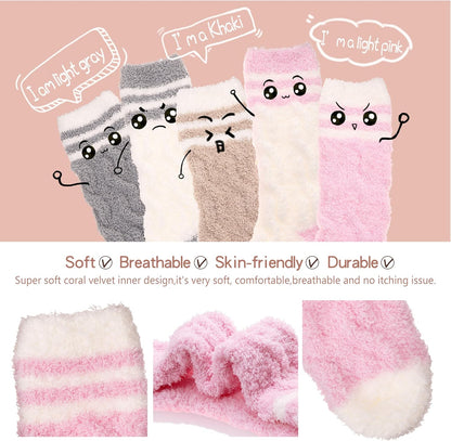 EBMORE Womens Fuzzy Socks Slipper Fluffy Cozy Comfy Cabin Plush Warm Winter Sleep Home Soft Socks