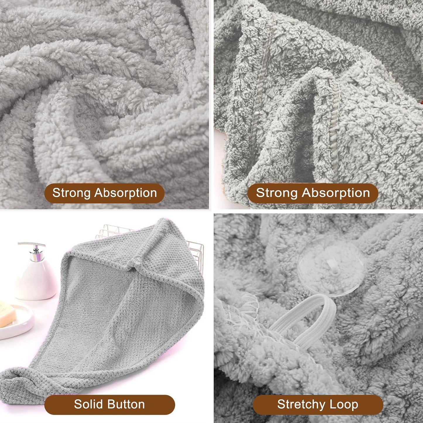 Microfiber Hair Towel for Women: Ideal Christmas Stocking Stuffer for Women, Teen Girls, and Children 3 Pack Drying Wrap Towels Designed for Curly Hair, Anti-Frizz Hair Care Accessory