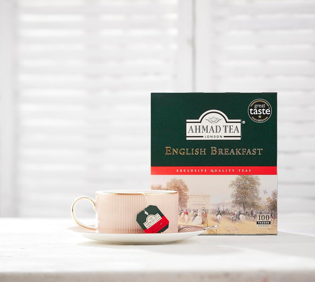 Ahmad Tea Black Tea, English Breakfast Teabags, 100 ct - Caffeinated and Sugar-Free