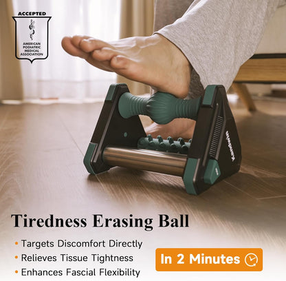 Icing Plantar Fasciitis Relief Foot Roller Massager, Green | Cold Rolling Massage Tool for Heel Arch Pain & Sore Tired Feet, Runners, Athletes, Standing Workers, Home Office Gym Use