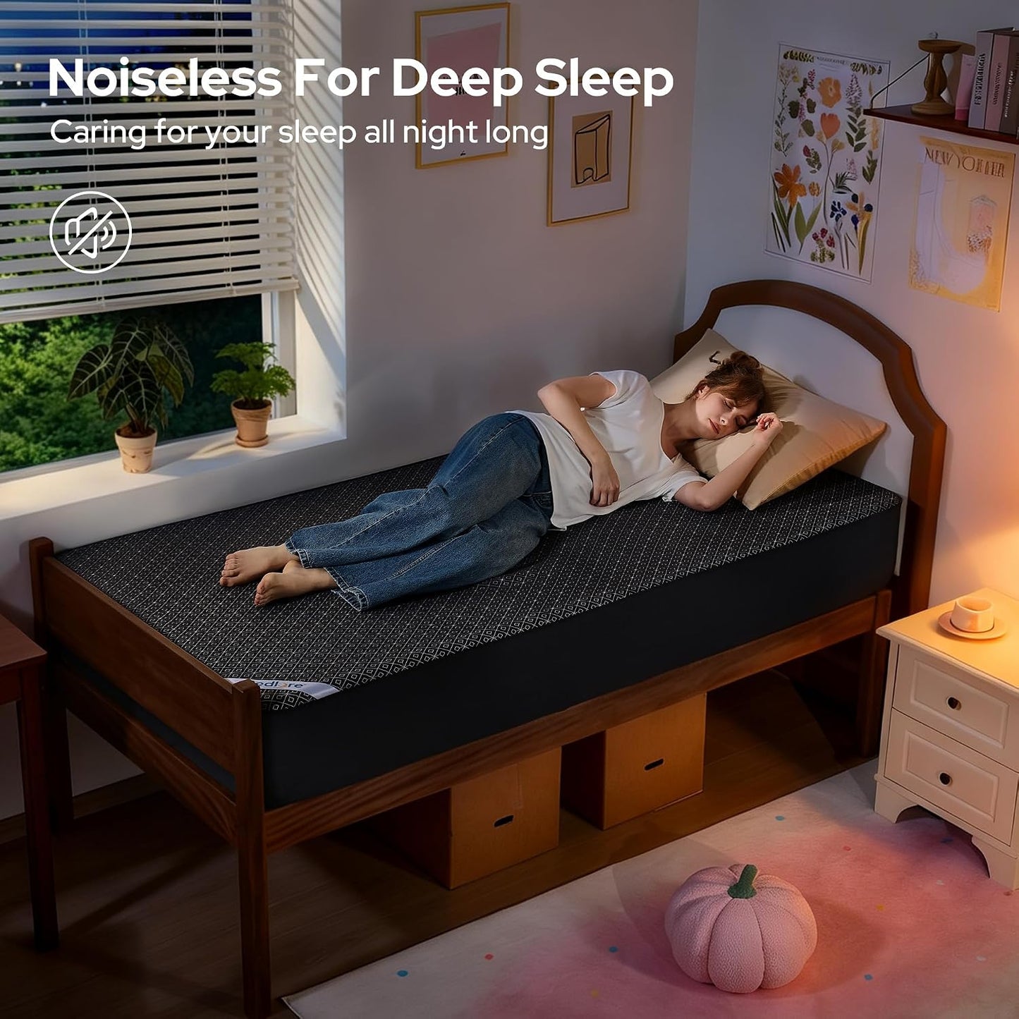 BEDLORE Queen Mattress Protector, Waterproof Noiseless Mattress Cover with Deep Pocket for 6-18 inches Mattress, Soft Breathable Mattress Pad Machine Washable (Dark Gray)
