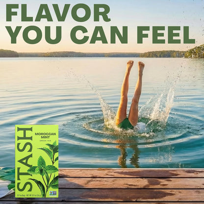 STASH Moroccan Mint Green Tea, 100 Bags Bulk Pack, Caffeinated