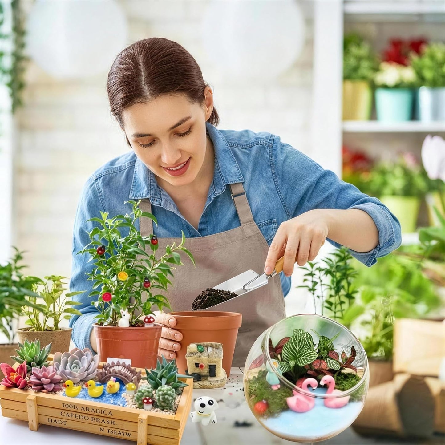 Dracarys Selected 100 Pcs Fairy Garden Accessories, Mini Resin Animals, Miniature Figurines, Micro Landscape Ornaments Kit, Garden DIY Animals, Environmental Resin, Forest Encounters