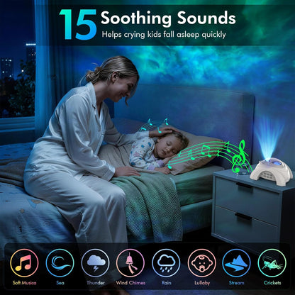 Rossetta Dual Lens Galaxy Projector, Star Projector for Bedroom with 58 Light Effects, Night Light Projector with White Noise & Bluetooth Speaker, Remote Timer, Room Decor Gift for Kids Adults Teens