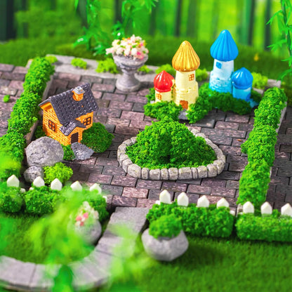 Cayway 26 PCS Outdoor Fairy Garden Miniatures Mini Zen Garden Accessories, Artificial Grass, Model Trees, Terrarium Ornaments, Dollhouse Supplies, Bonsai Decorative Craft Tools Kit