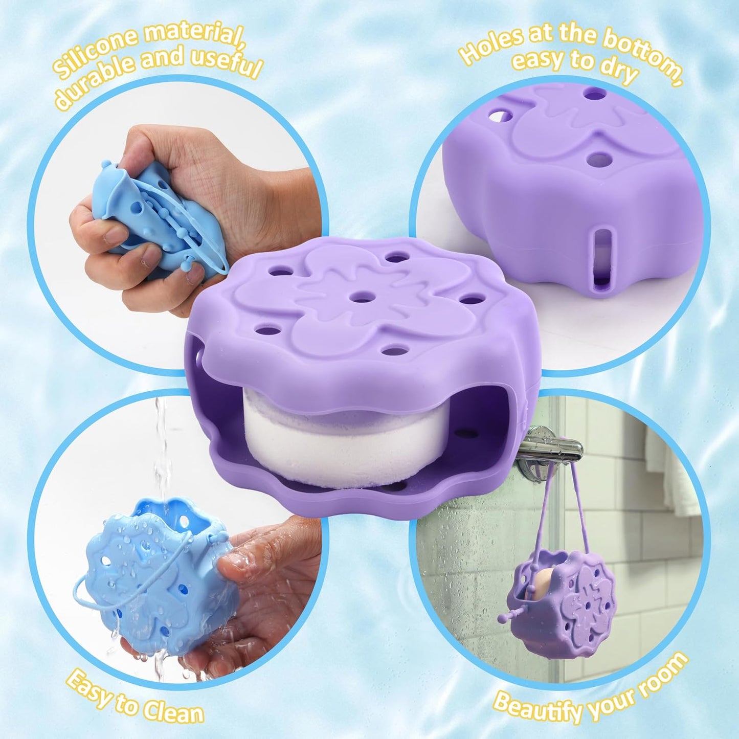 Purple Shower Steamer Holder, Hanging and Reusable Shower Steamer Tray, Bath Bombs Holder, Shower Accessory, Aromatherapy Diffuser Containers, Bathroom Decor, Gift for Girls Women