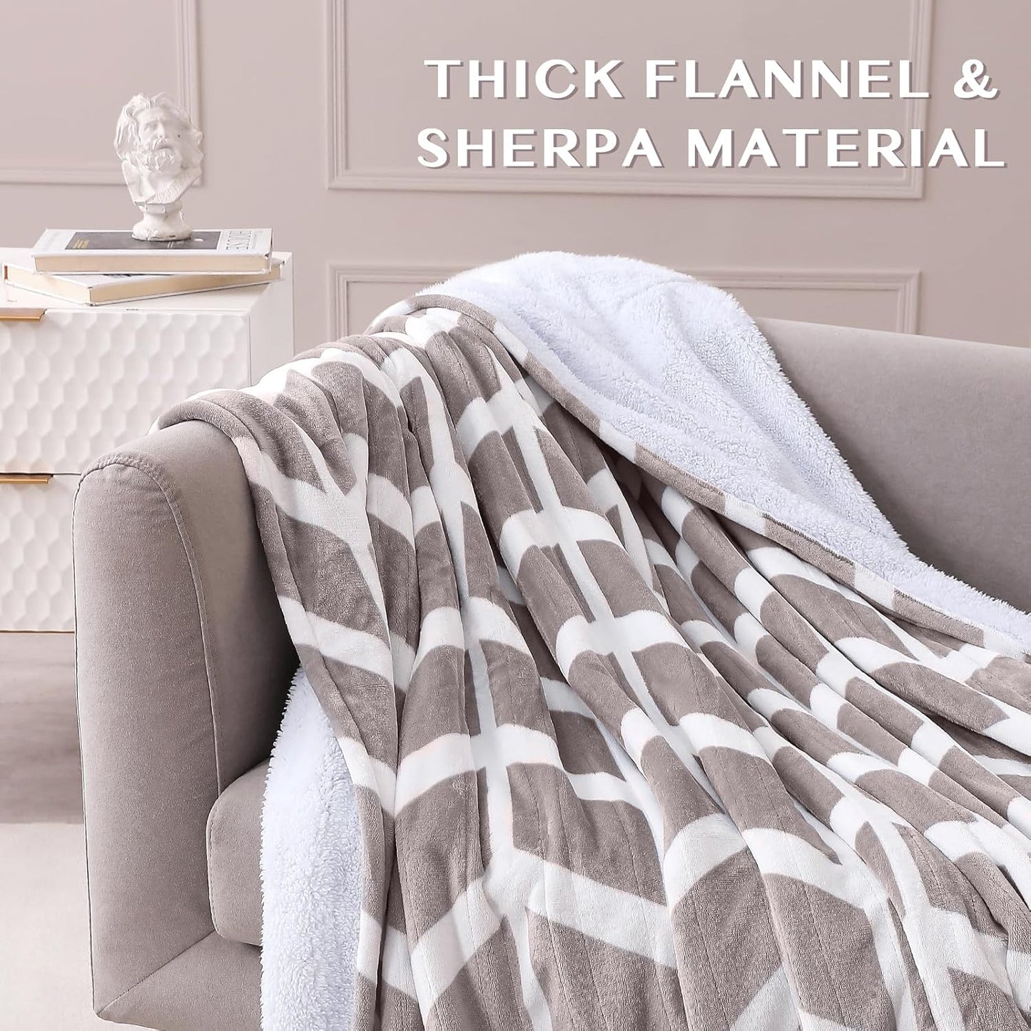VENTIMI Electric Blanket Heated Throw, 50" x 60" Heated Blanket with 5 Heat Levels & 3 Hours Auto Off, Fast Heating Blankets with ETL & FCC Certification, Grey