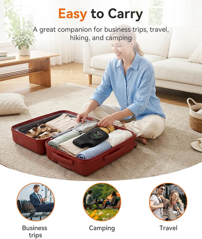 Foot Massager for Neuropathy, Cordless Ankle Massager for Circulation and Pain Relief, Rechargeable Foot and Ankles Heating Pad with Massage, Heated Ankle Brace Gifts for Women and Men Black