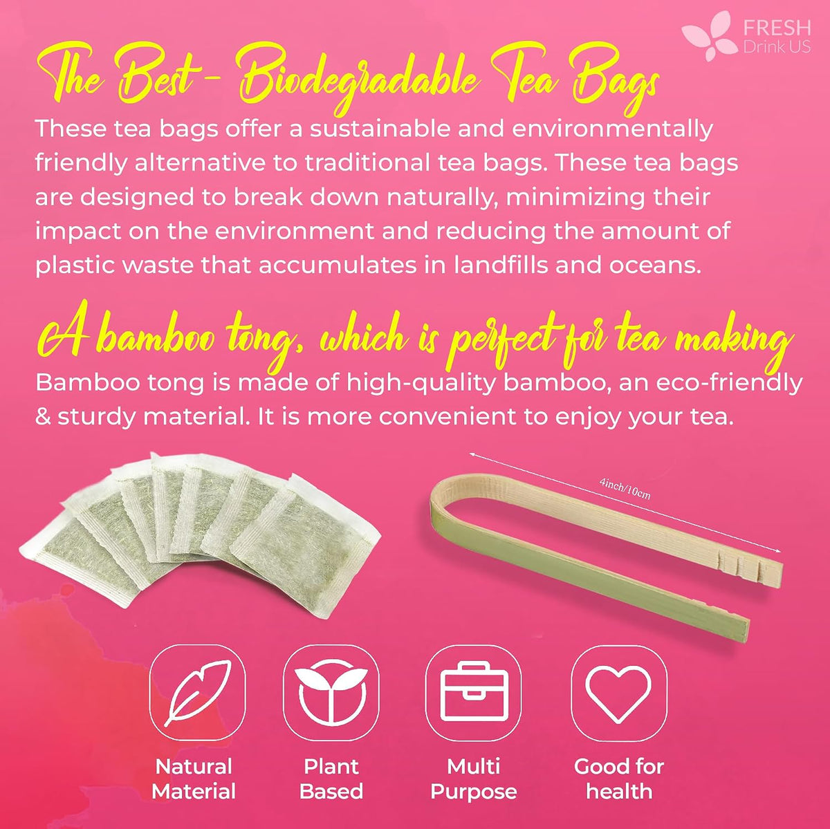 FreshDrinkUS, Premium 135 Bags Herbal Detox Tea, Strong and Great Blend with Dandelion, Ginseng, and Ginger - Digestive Health - Vegan, All Natural, Laxative-Free