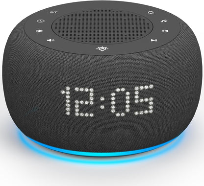 Buffbee Alarm Clock with Sound Machine for Bedrooms – 2-in-1 White Noise Machine for Sleep, Gentle Wake-Up with Soft Alarm Sounds, Ambient Night Light, Plug-in, Sleep Better, Wake Gently