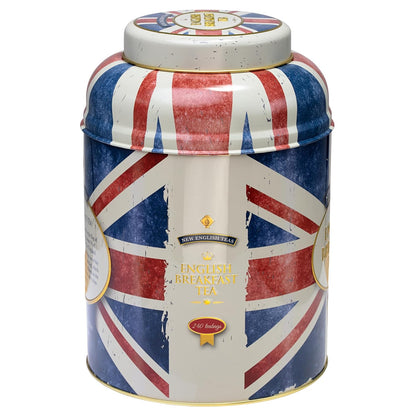 New English Teas Union Jack Tea Tin with 240 English Breakfast Tea Bags