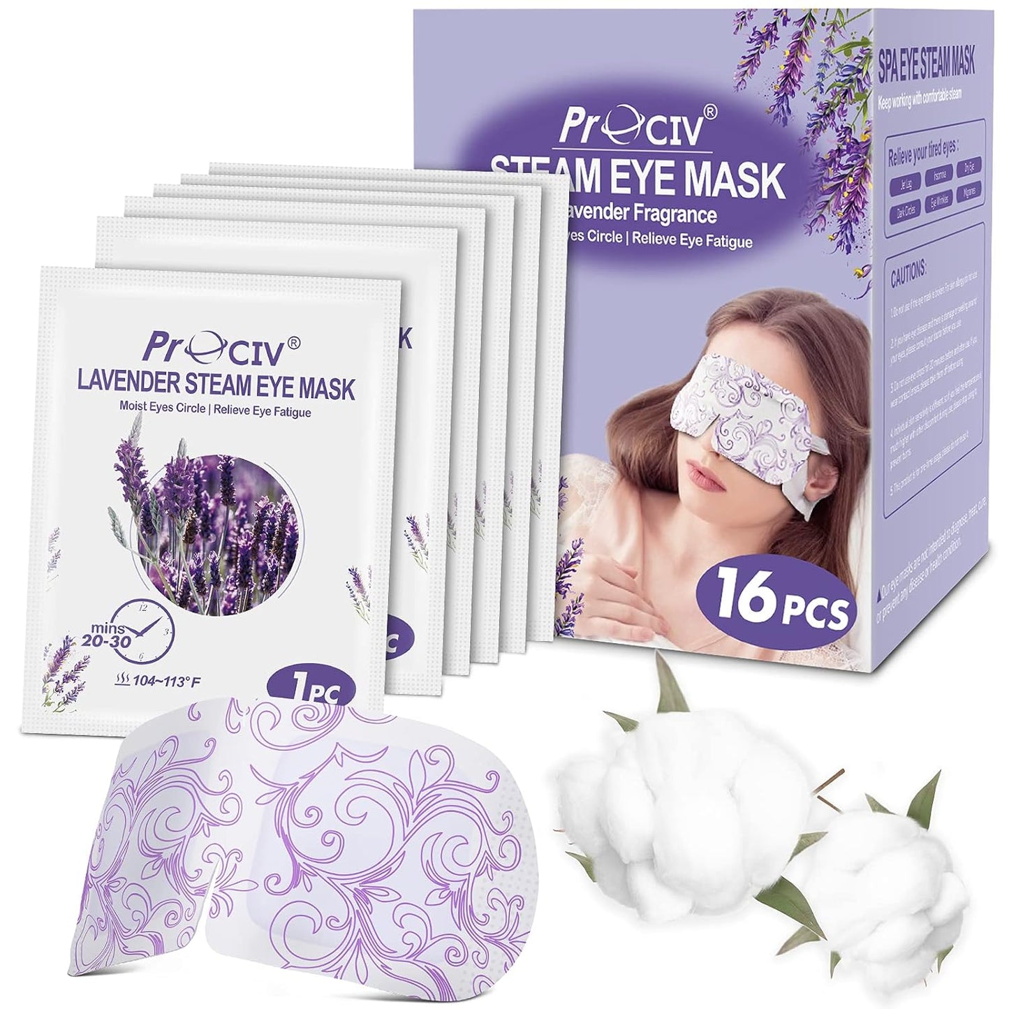16 Packs Steam Eye Mask,Warm Eye Compress for Dry Eyes Sleep Mask,Hot Auto Heated Eye Masks Relaxing Items for Women Moist Heat for Eyes Soothing Eye Fatigue,Disposable EyeMask for SPA Essentials